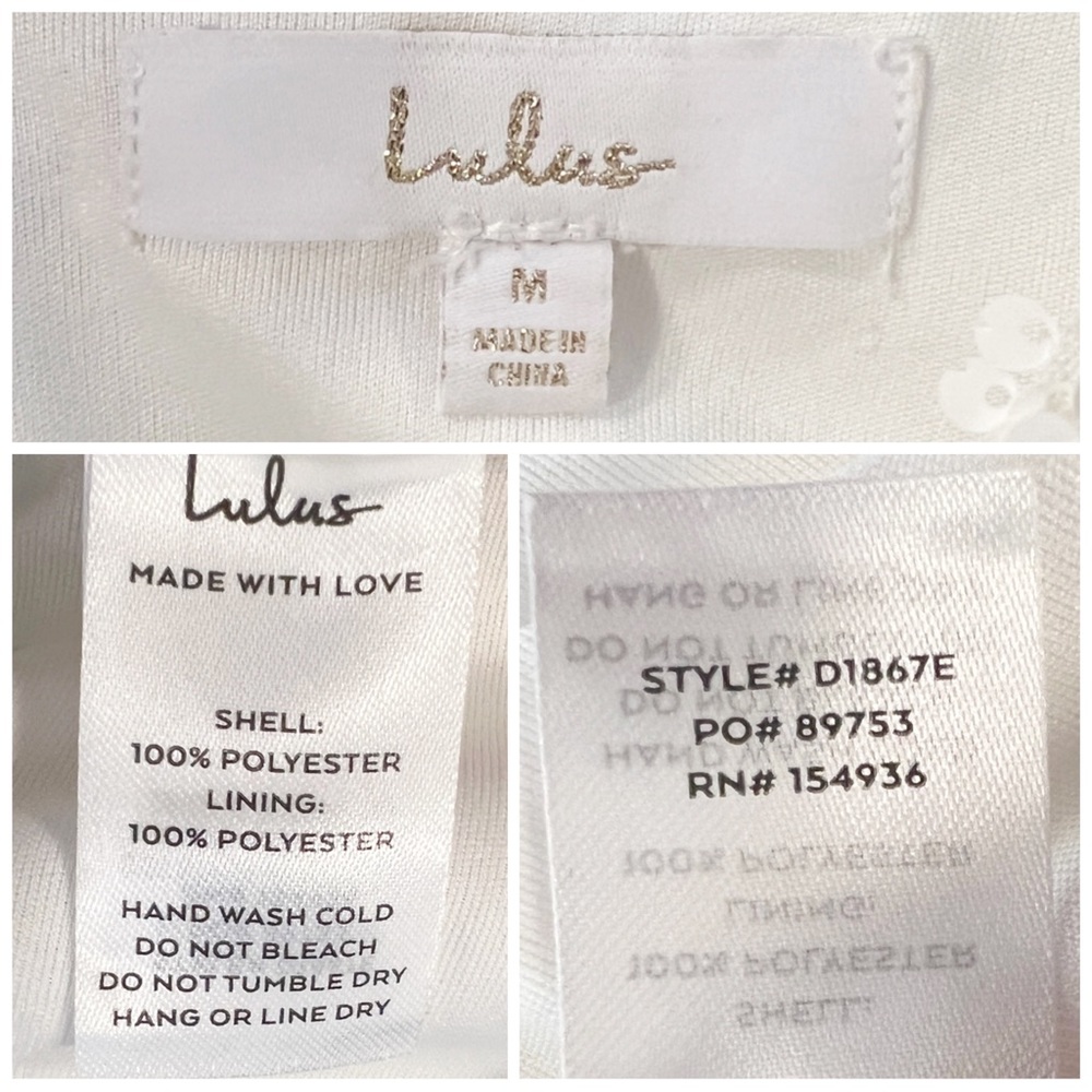 ✖️SOLD✖️•LULU’S• Shimmer In Your Eyes White Sequin Long Sleeve Maxi Dress Size M - Picture 11 of 13